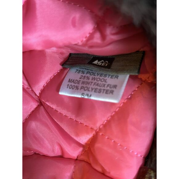 REI Trapper Hat Faux Fur Ear Flap Plum Winter Wool Blend One Size - Picture 5 of 6